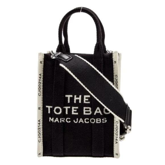 Marc Jacobs Luxury The Tote Bag Black Canvas Top Handle Bucket Bag (MJXX121) - Picture 1 of 6